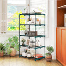 Portapiante a 5 Livelli Aperti 67x49x138 cm in Acciaio e Plastica Verde Scuro      