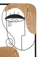 Pannello da Muro Picassy 38x2x89,5 cm in Ferro e MDF Nero e Marrone      