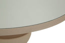 Tavolinetto Dune con Specchio Ø45x49,5 cm in Ferro e Specchio Crema      