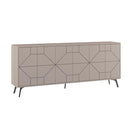 Madia con 6 Ante Credenza 184x35x77,4 cm Design Geometrico Moderno in Legno Rovere Tortora     