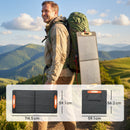 Caricabatteria Solare 100W Pieghevole con Attacco USB-A e USB-C per Ricarica Rapida IP67 Nero      