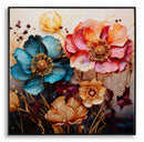 Dipinto su Tela Laccato Narcy A con Cornice 82x4x82 cm in Metallo e Abete e Tela      