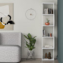 Libreria 161x35x30 cm Design Moderno Scaffale Modulare 5 Ripiani in MDF Bianco     