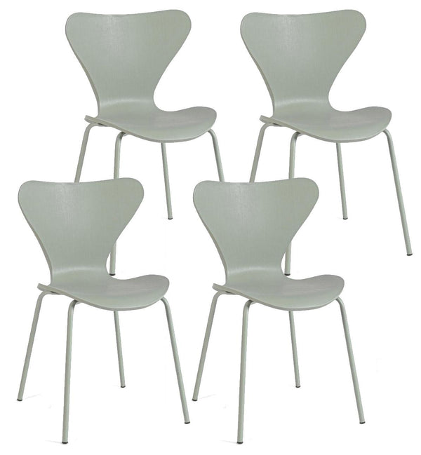 acquista Set 4 Sedie 50x49,5x82 cm in Plastica Verde