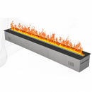 Camino Elettrico a Vapore Acqueo con Fiamme 3D con Bruciatore a Incasso 150x22,7x17,8 cm VAPOR3D150 Telecomando e APP in Acciaio e Alluminio Nero