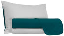Set Lenzuola Sopra Sotto e Federe Doubleface Verde Petrolio\/Grigio Chiaro