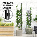 Graticcio per Rampicanti Pieghevole 85x2x197 cm da Esterno in Acciaio e PP Nero      