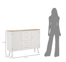 Mobile Matera 117x90x37 cm in Legno MDF e Ferro Bianco/Marrone