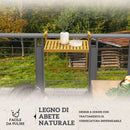 Tavolino da Ringhiera 68x65x55 cm per Balcone Pieghevole e Regolabile in Legno Colore Naturale      