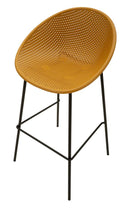 Sgabello Bar Ibiza Senape Set 2 Pz 50x50x98 cm in Polipropilene e Metallo Senape e Nero      