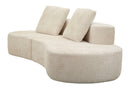 Divano Island Bianco 238x92x78 cm in Spugna e Poliestere Bianco      