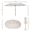 Ombrellone da Giardino 4,6x2,7 m Palo Ø48 mm Doppio Tetto Beige