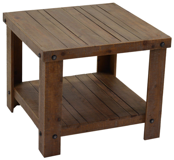 Tavolino Quadrato in Legno di Abete e MDF 2 Piani Ankara online