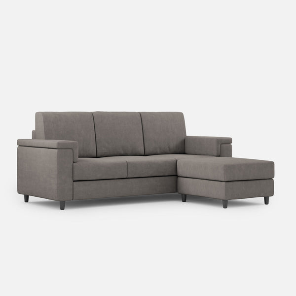 Divano 3 Posti con Pouf 208x155x85 cm Marrak in Tessuto Grigio online