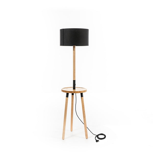 prezzo Lampada da Terra 40x40xH135 cm in Tessuto e Legno Acrux Nero