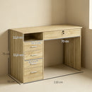 Scrivania per Camera o Ufficio 110x50x76 cm con 2 Cassetti e 2 Chiavi in Legno Bianco      