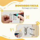 Cancelletto di Sicurezza per Cani 74,5-111,5x74,5 cm Chiusura Automatica e Apertura con Una Mano in Metallo PP e ABS Bianco      