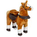 Cavallo a Dondolo per Bambini 3+ Anni 70x28x70 cm con Suoni Realistici e Pedale in Poliestere e PP Marrone      