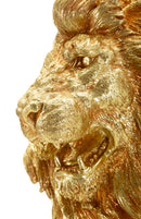 Decorazione Leone Shant 45x29x55 cm in Resina Oro      