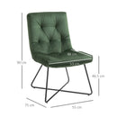 Sedia Imbottita 55x75x90 cm in Tessuto Verde