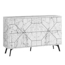 Madia 4 Ante 123x35x77,4 cm in MDF Dune Bianco Carrara