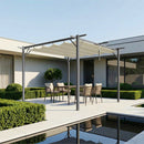 Pergola Gazebo Retrattile da Giardino 295x295x230 cm Anti UV e Impermeabile Beige      