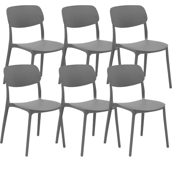 sconto Set 6 Sedie 46x79x54 cm in Polipropilene Elodie Antracite