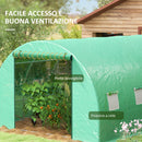Serra a Tunnel con Sistema di Irrigazione Integrato 6x3m in PE e Acciaio Verde