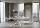 Tavolo Allungabile 180-440x90x77 cm Volantis Cemento Telaio Bianco 