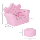 Poltroncina Imbottita per Bambini 58x40,5x49 cm con Poggiapiedi Rosa