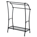 Porta Asciugamani da Bagno in Metallo 61.3x33x87.5 cm Nero 