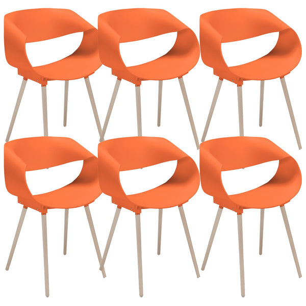prezzo Set 6 Sedie 62x54x74 cm in Polipropilene Diletta Arancione