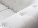 Divano 2 Posti Chesterfield 152x74x82 h cm in Similpelle Bianco