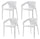 Set 4 Sedie da Giardino Impilabili 54x74x57 cm in Polipropilene Siena Bianca