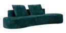 Divano Island Petrolio 238x92x78 cm in Spugna e Poliestere Verde acqua      
