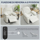 Poltrona Reclinabile 150° con Poggiapiedi Telecomando e Tasca Laterale 96x90x103 cm Effetto Velluto Beige      
