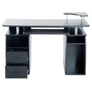 Scrivania da Ufficio Porta PC con Ripiani Tastiera Nero 120x55x85 cm 