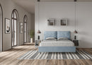 Letto Matrimoniale con Alzata Comoda Imbottito in Microfibra Antea Azzurro Varie Misure