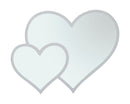 Specchio Glam Bianco Double Heart 65x2x50 Misura Interna 60x45 cm in Ferro e MDF Bianco