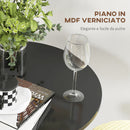 Tavolo da Cucina Alto Bar Ø60x102 cm per 2 Persone in MDF e Metallo Nero      
