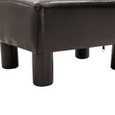 Pouf Poggiapiedi Imbottito 40x30x24 cm in Similpelle Marrone