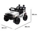 Macchina Elettrica per Bambini Fuoristrada Toyota Fj Cruiser 12V Telecomando Ruote in Gomma e Sedile in Pelle Bianco