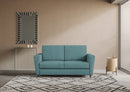 Divano 2 Posti 172x85x85 cm Yasel in Tessuto Petrolio