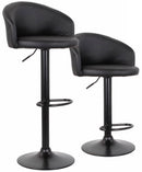 Set 2 Sgabelli 51x44x60/80 cm in Similpelle Base Nera Nero