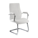 Poltrona da Ufficio Attesa New York  con Braccioli 58x61x101 cm in Pelle Sintetica Bianco      