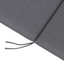 Set 2 Cuscini per Sedie da Esterno 190,5x58,4x7 cm con Lacci e 2 Imbottiture in Poliestere e Cotone Grigio      
