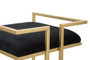 Sgabello Bar Obix 42x42x81 cm in Ferro e MDF e Spugna e Poliestere Oro e Nero