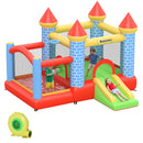 Castello Giostra Gonfiabile 300x275x210 cm con Scivolo Piscina Canestro e Pompa Multicolor