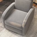 Poltrona Relax 64x86x102 cm Reclinabile Manuale in Tessuto Effetto Lino Grigia