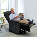 Poltrona Alzapersona Elettrica 2 Motori 73x94x103 cm in Tessuto Nero